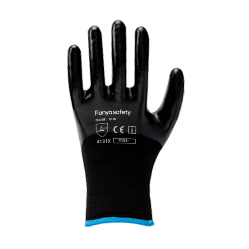 13G polyester shell+10 Acrylic brushed with 3/4 nitrile coating