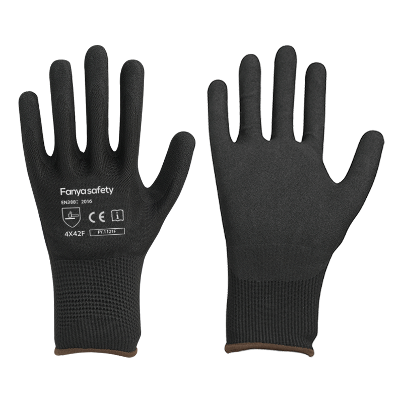 18G high strong HPPE fiber liner with sandy nitrile coating