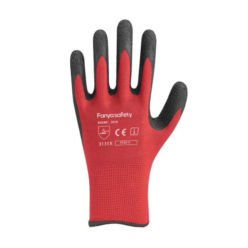 13G polyester shell+10 Acrlic brushed with 3/4 latex coating