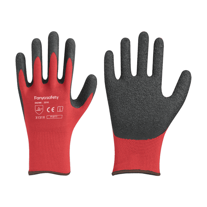 13G polyester shell+10 Acrlic brushed with 3/4 latex coating