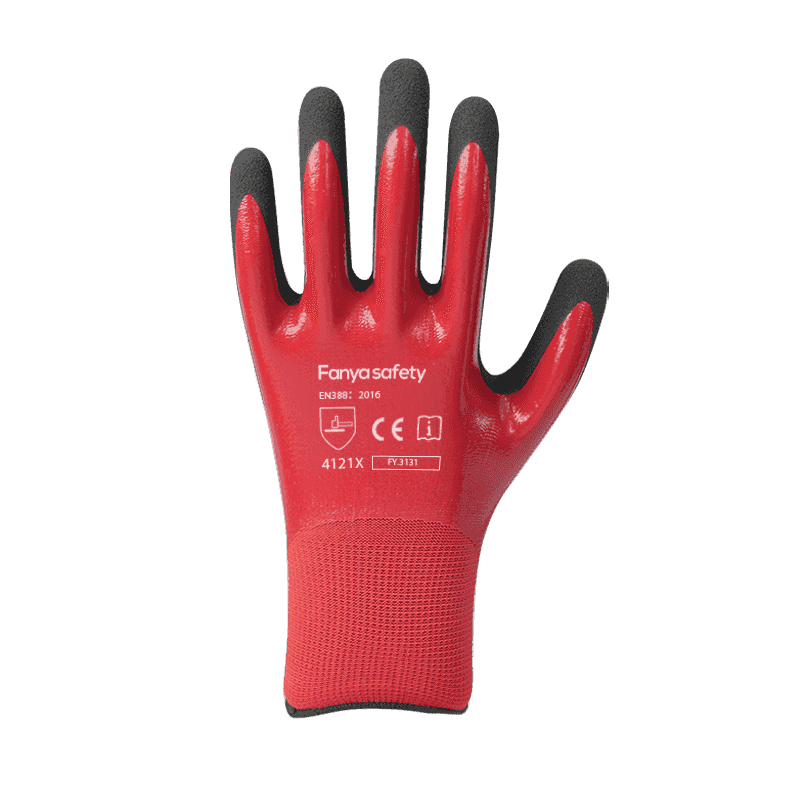 13G polyester liner with sandy nitrile double coating