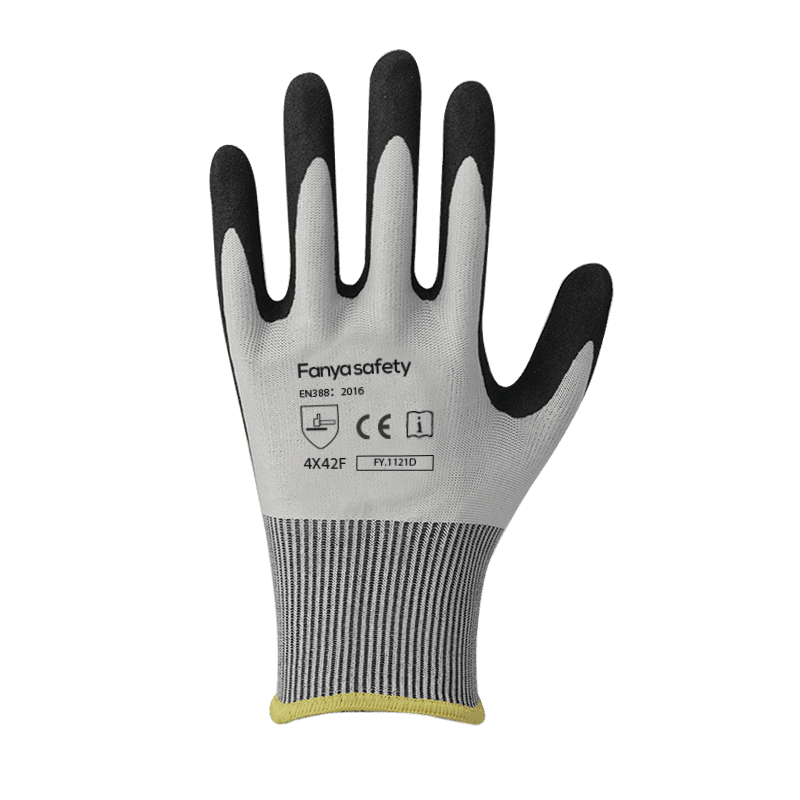 18G HPPE/tungsten wire fiber liner with foam nitrile coating