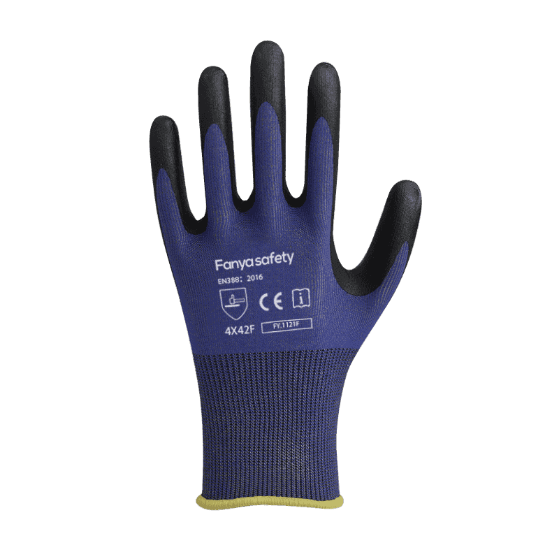 18G HPPE/steel fiber liner with foam nitrile coating