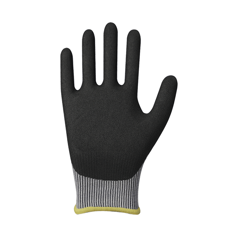 18G HPPE/tungsten wire fiber liner with foam nitrile coating